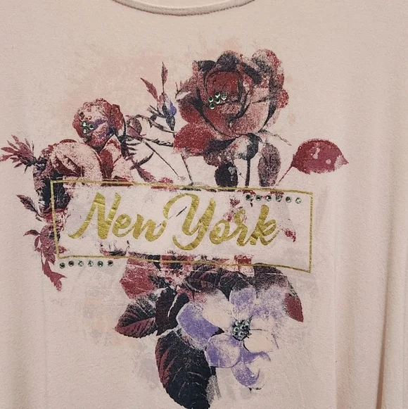 Cato Est 1948 Women's XL Pink 3/4 Lace Up Sleeve Tunic New York Lightweight - Picture 3 of 7